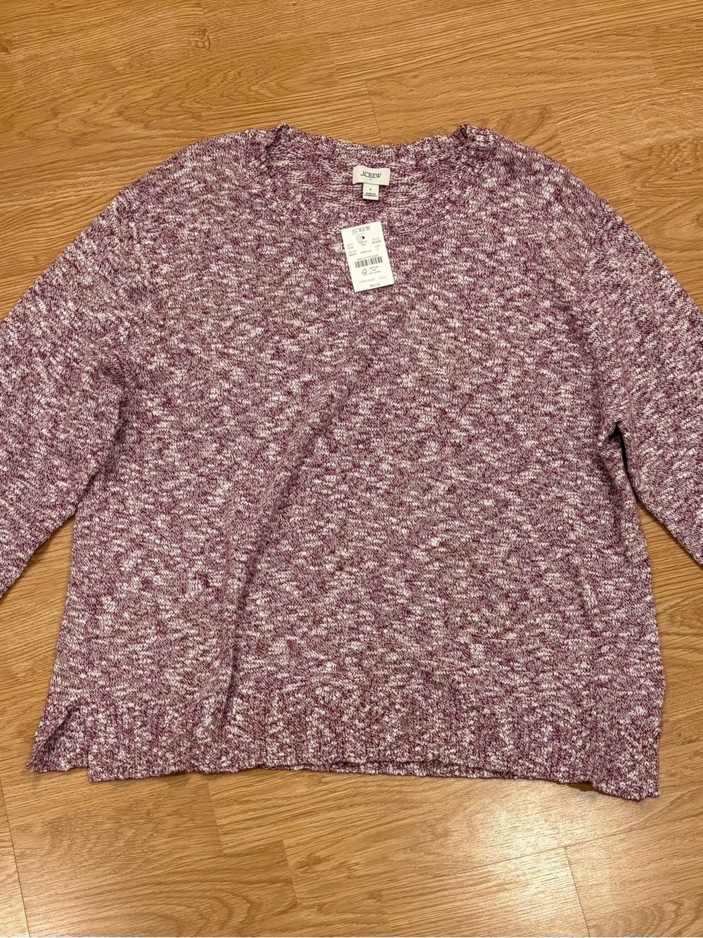 J. Crew Heathered Plum Crewneck Sweater